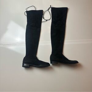 Stuart Weitzman Lowland Black Over the Knee Boots